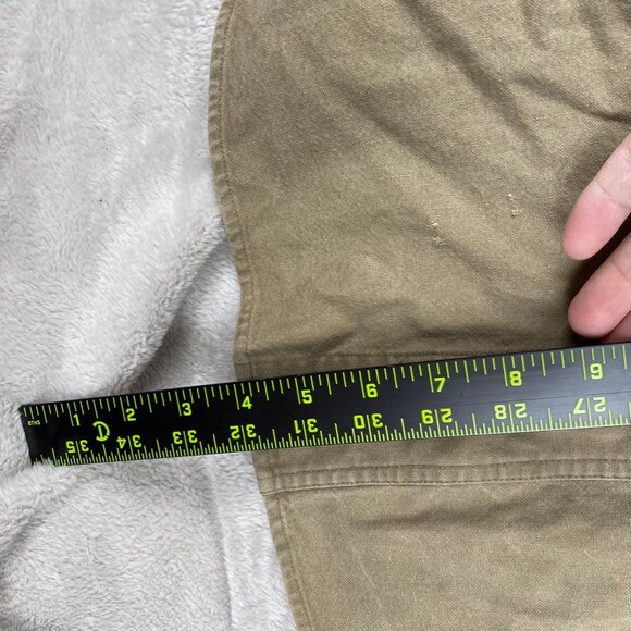 Woolrich Men's Shirt Large Long-Sleeve Button-Up Khaki With Dual Flap Pockets - Picture 7 of 12